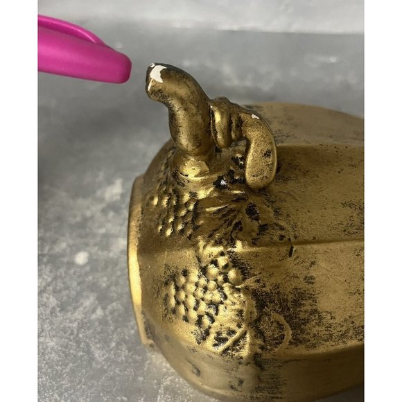 Vintage Gold Ceramic Wall Pocket‎ Planter w/ Fountain Grapes California USA 400 - Picture 6 of 11